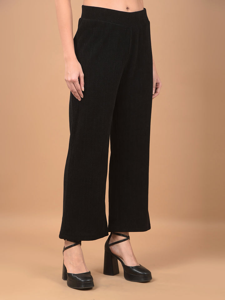 Black Printed Track Pants-Women Track Pants-Crimsoune Club