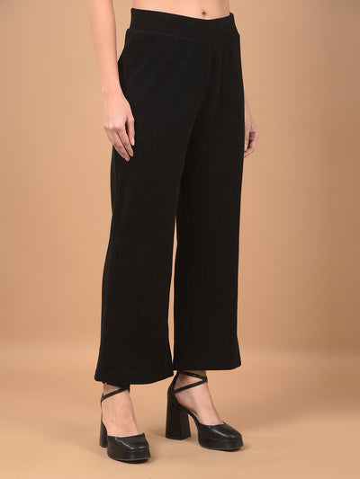 Black Printed Track Pants-Women Track Pants-Crimsoune Club