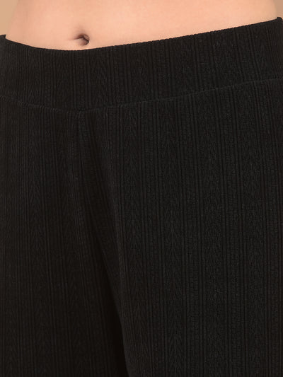 Black Printed Track Pants-Women Track Pants-Crimsoune Club