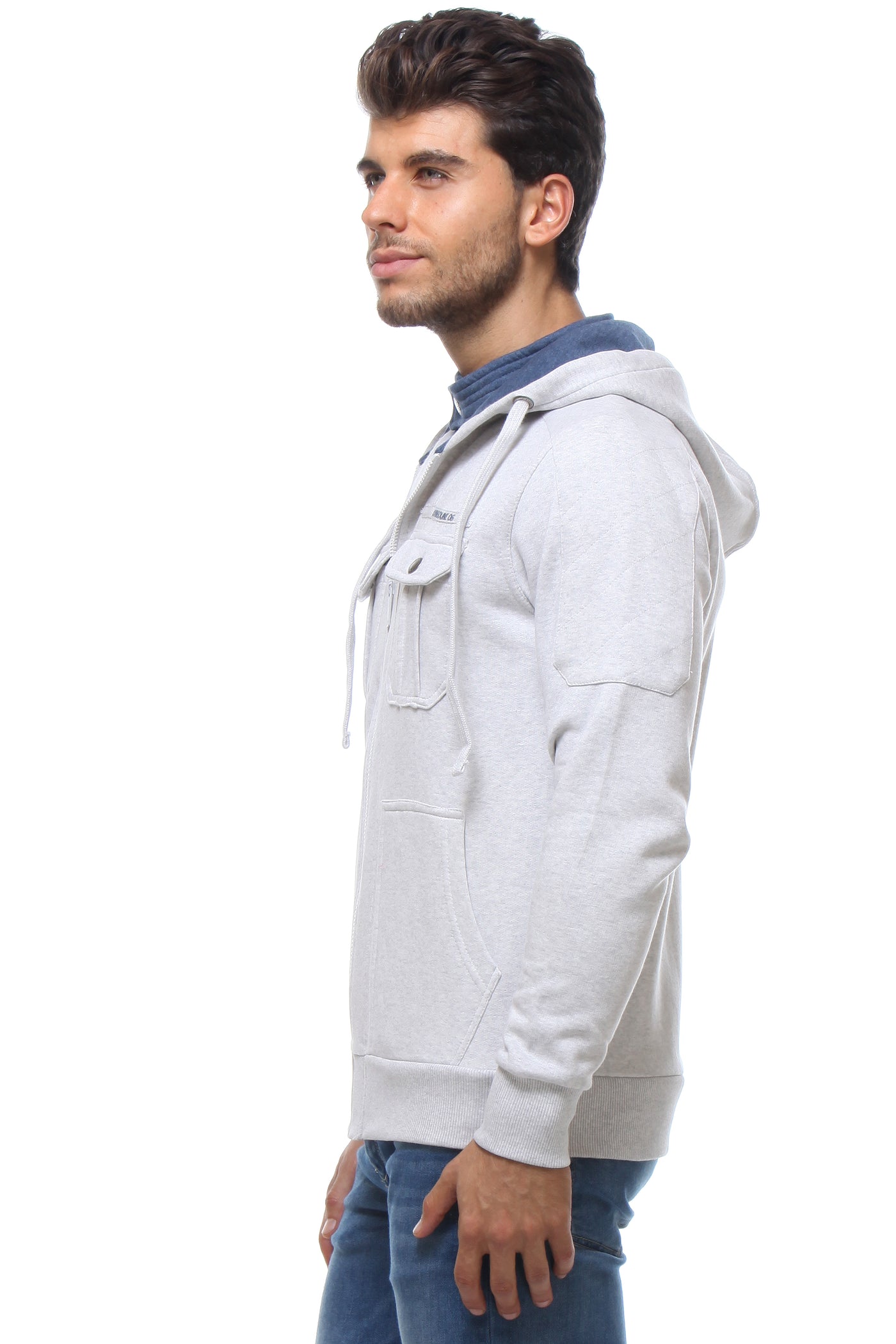 Grey Solid Hooded Sweatshirt-Mens Sweatshirts-Crimsoune Club