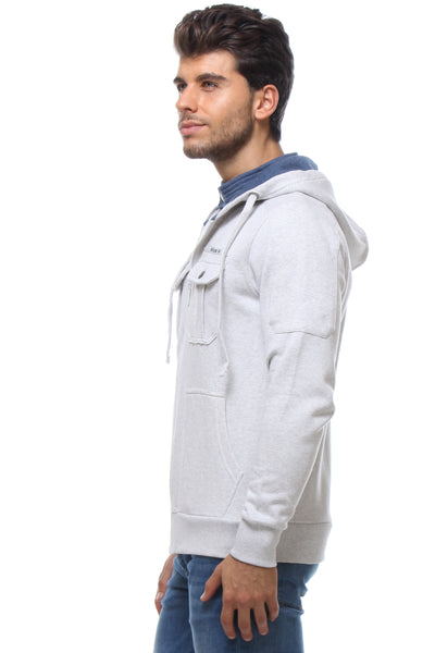 Grey Solid Hooded Sweatshirt-Mens Sweatshirts-Crimsoune Club