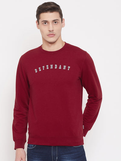 Printed Red Sweatshirt-Mens Sweatshirts-Crimsoune Club