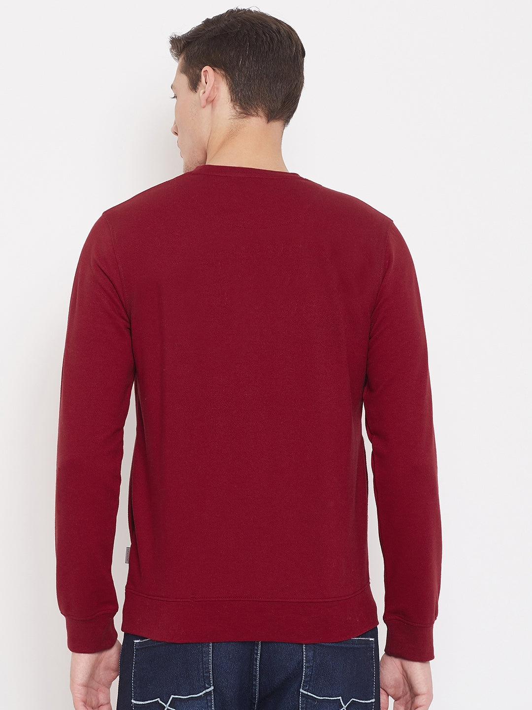 Printed Red Sweatshirt-Mens Sweatshirts-Crimsoune Club