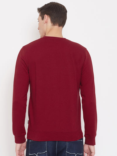 Printed Red Sweatshirt-Mens Sweatshirts-Crimsoune Club