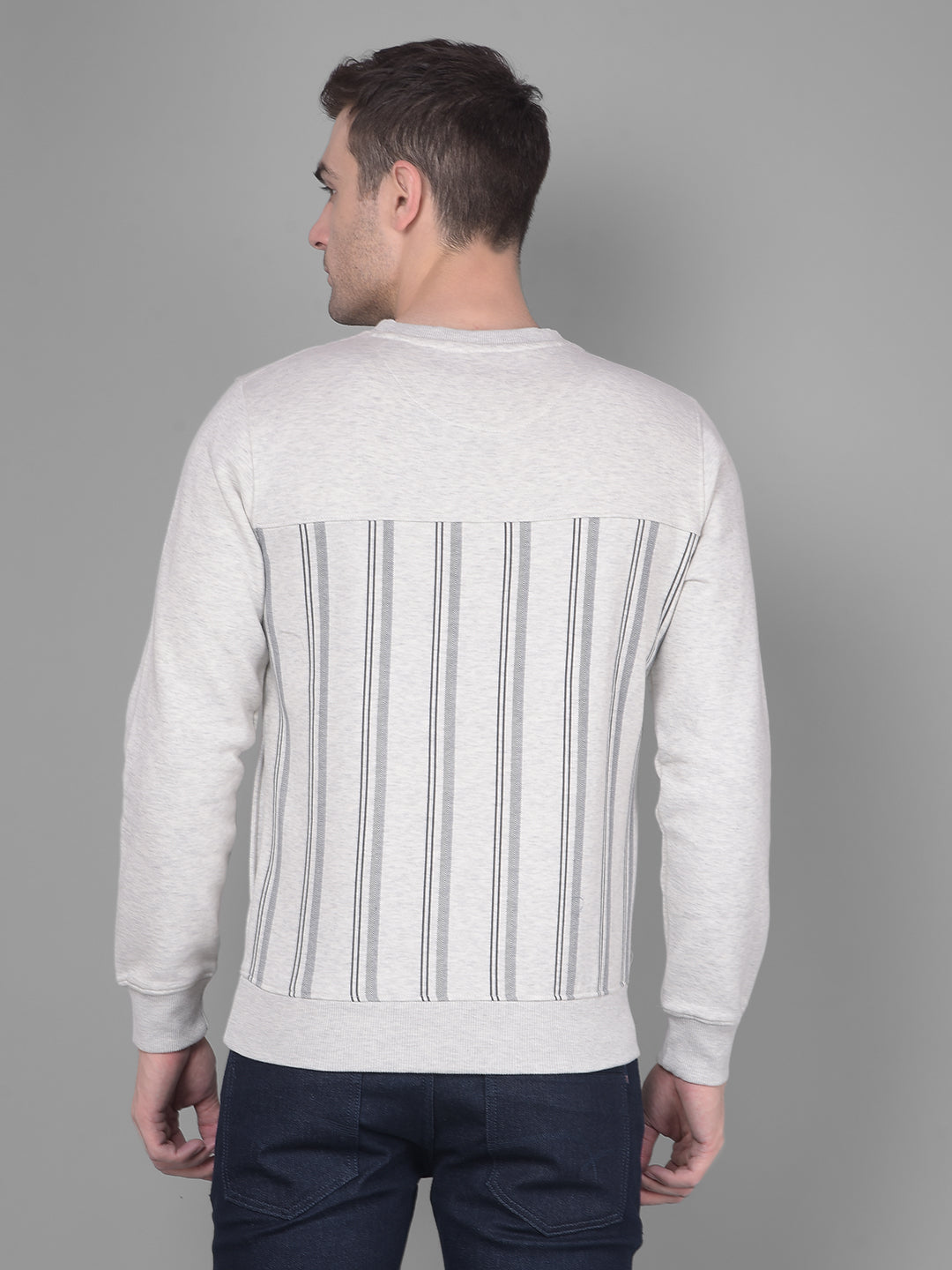 Grey Printed Sweatshirt-Men Sweatshirts-Crimsoune Club