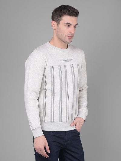 Grey Printed Sweatshirt-Men Sweatshirts-Crimsoune Club