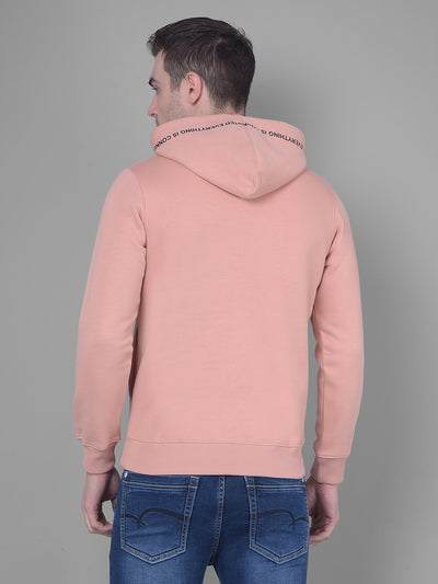 Peach Hoodie Sweatshirt-Men Sweatshirts-Crimsoune Club