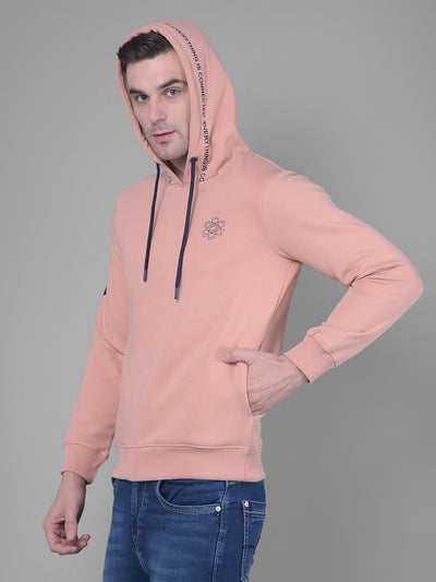 Peach Hoodie Sweatshirt-Men Sweatshirts-Crimsoune Club