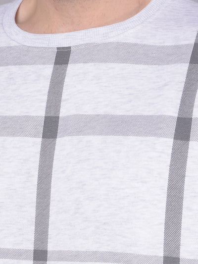 Grey Checks Sweatshirt-Men Sweatshirts-Crimsoune Club