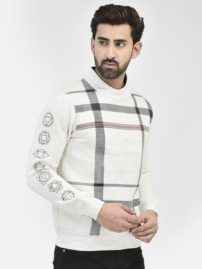 White Printed Sweatshirt-Men Sweatshirts-Crimsoune Club