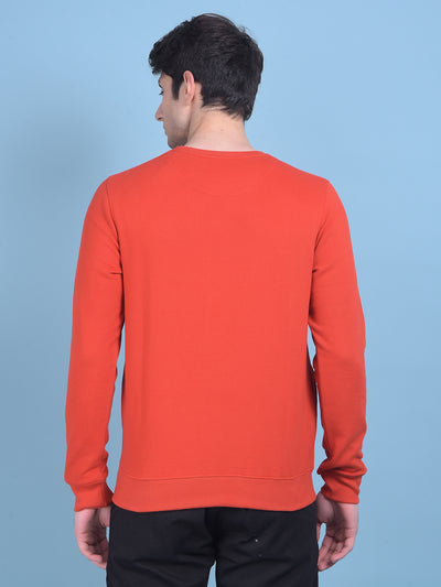Red Typographic Print Sweatshirt-Men Sweatshirts-Crimsoune Club