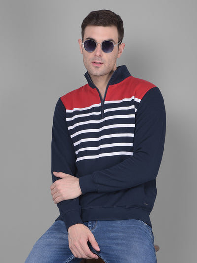 Red Stripes Sweatshirt-Men Sweatshirts-Crimsoune Club