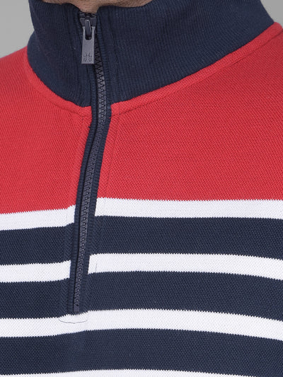 Red Stripes Sweatshirt-Men Sweatshirts-Crimsoune Club