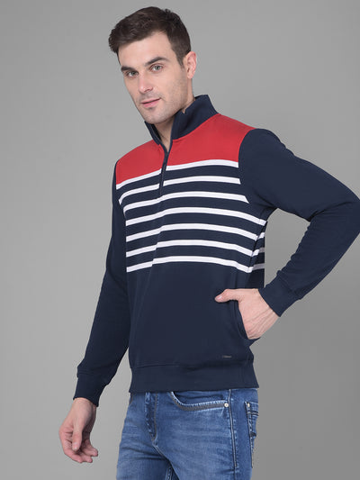 Red Stripes Sweatshirt-Men Sweatshirts-Crimsoune Club