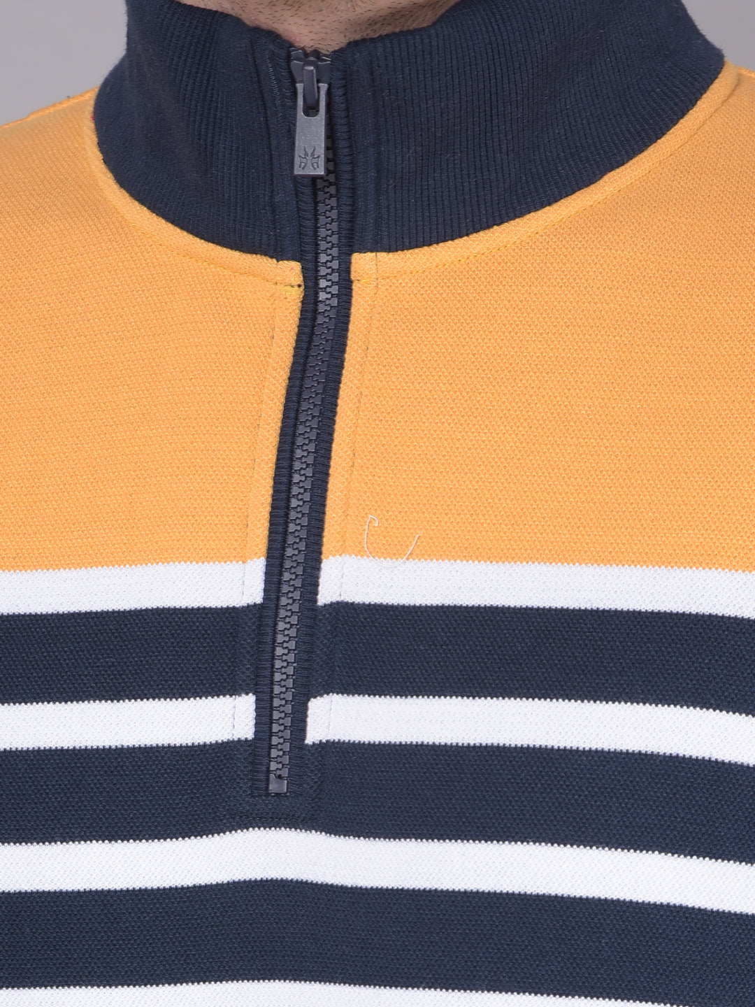 Mustard Stripes Sweatshirt-Men Sweatshirts-Crimsoune Club
