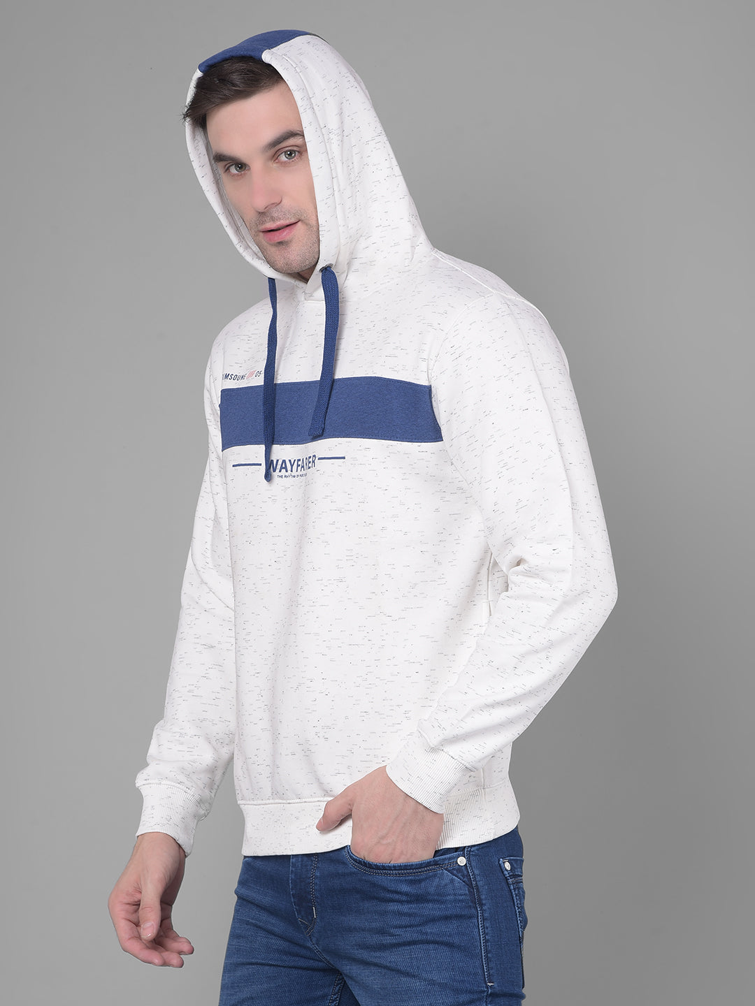 White Printed Hoodie Sweatshirt-Men Sweatshirts-Crimsoune Club