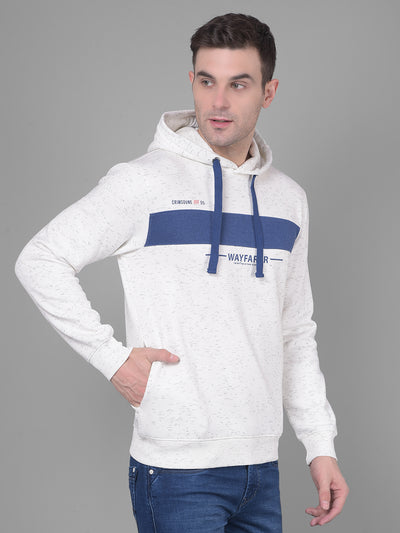 White Printed Hoodie Sweatshirt-Men Sweatshirts-Crimsoune Club