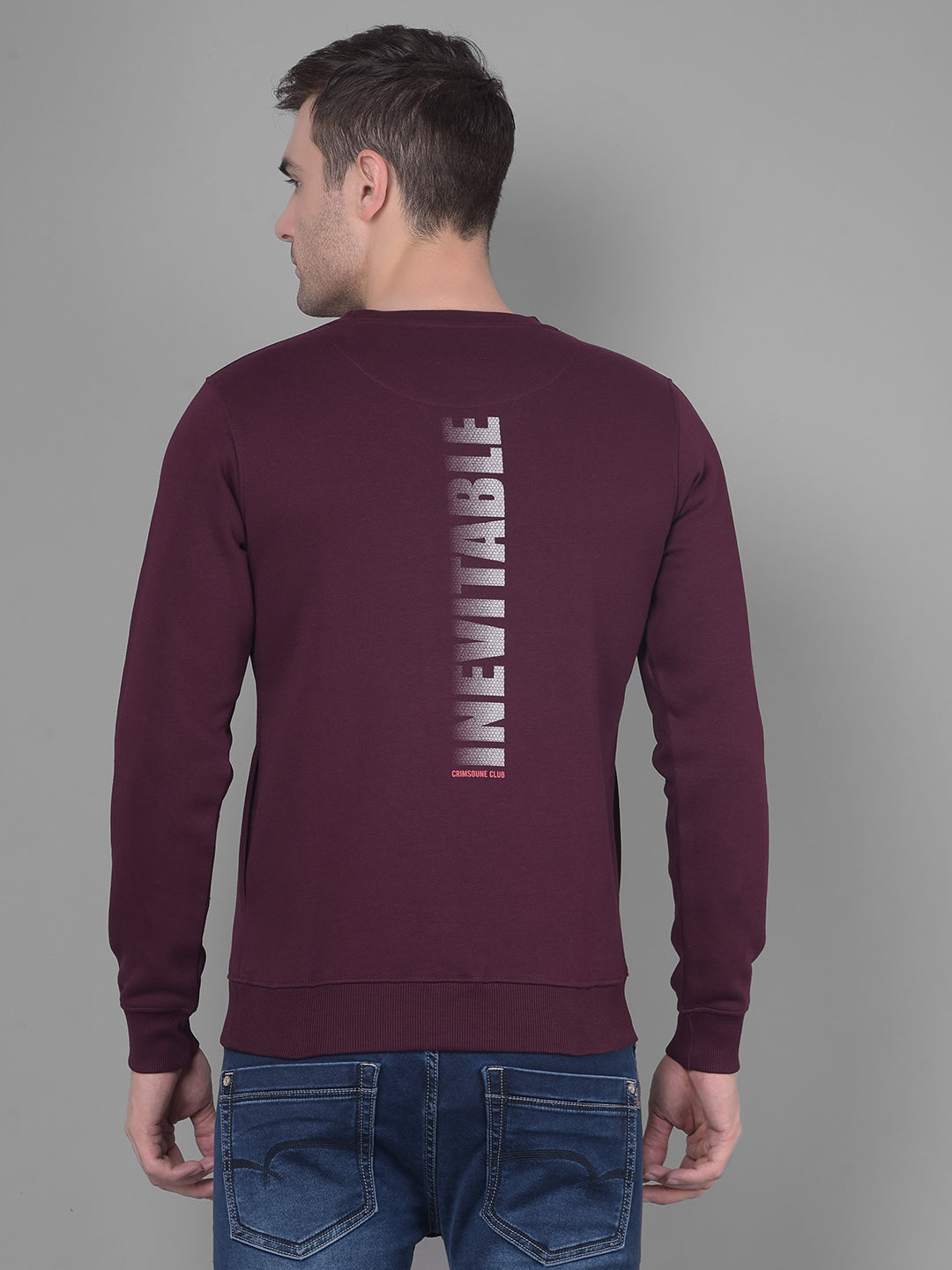 Wine Printed Sweatshirt-Men Sweatshirts-Crimsoune Club