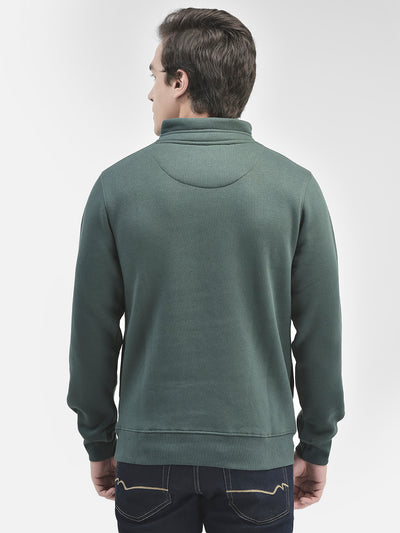 Green Printed Sweatshirt-Men Sweatshirts-Crimsoune Club