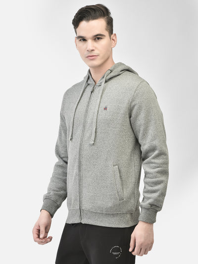 Grey Hooded Sweatshirt-Men Sweatshirts-Crimsoune Club