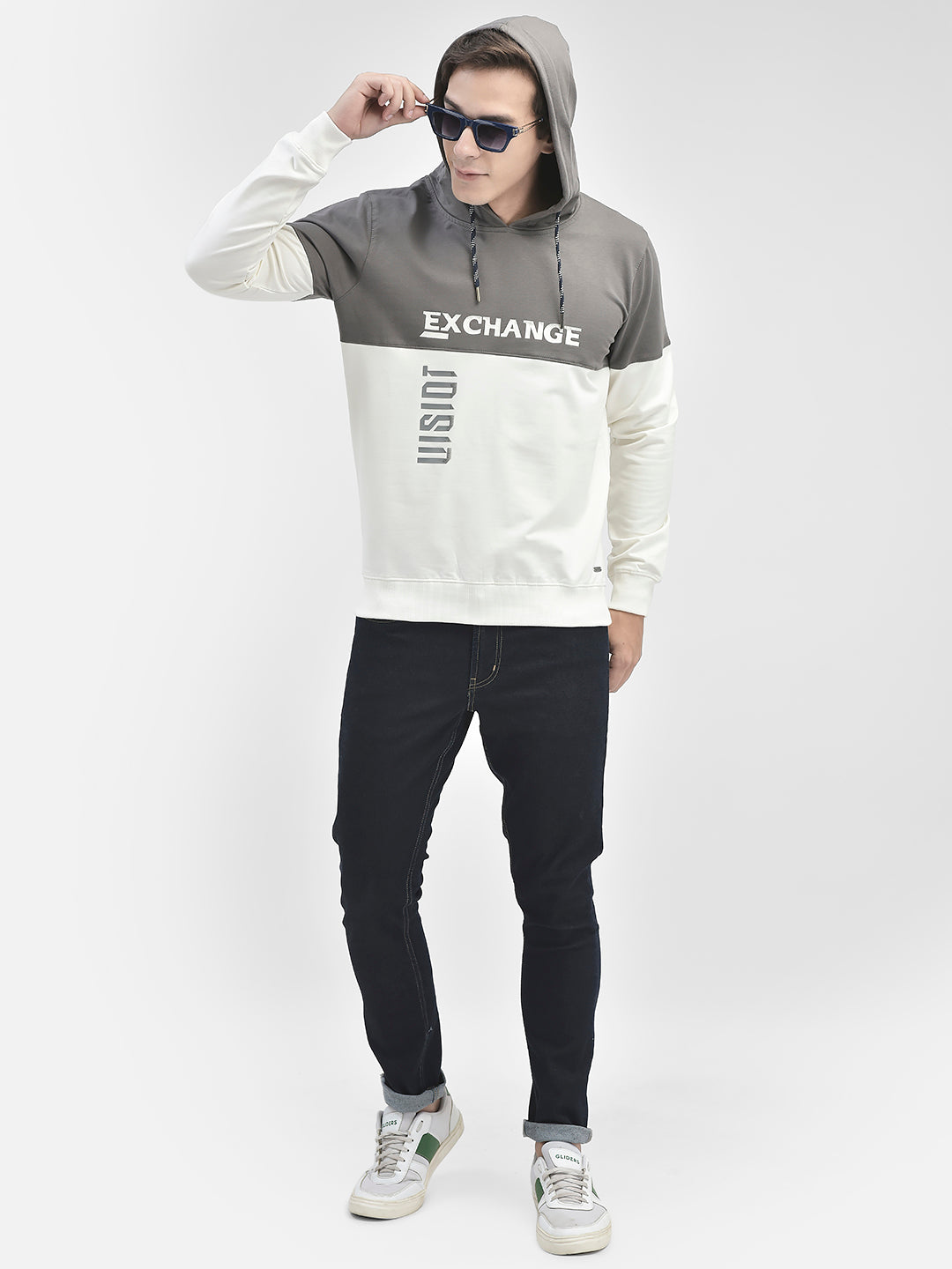 Grey Printed Sweatshirt-Men Sweatshirts-Crimsoune Club