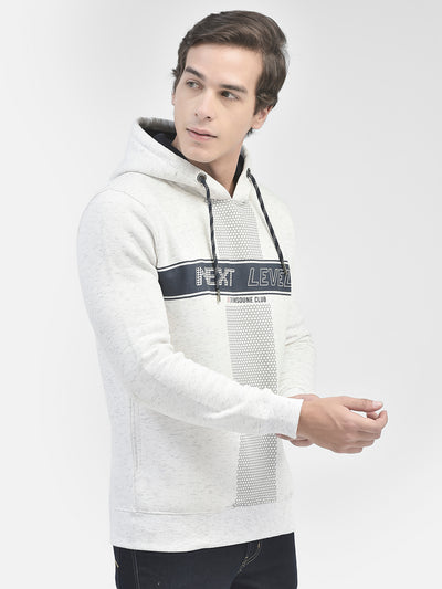 White Printed Hooded Sweatshirt-Men Sweatshirts-Crimsoune Club