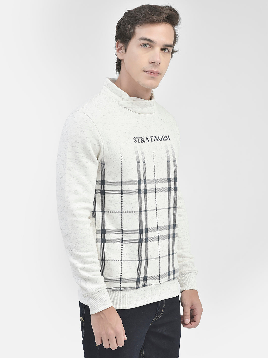 White Printed Sweatshirt-Men Sweatshirts-Crimsoune Club