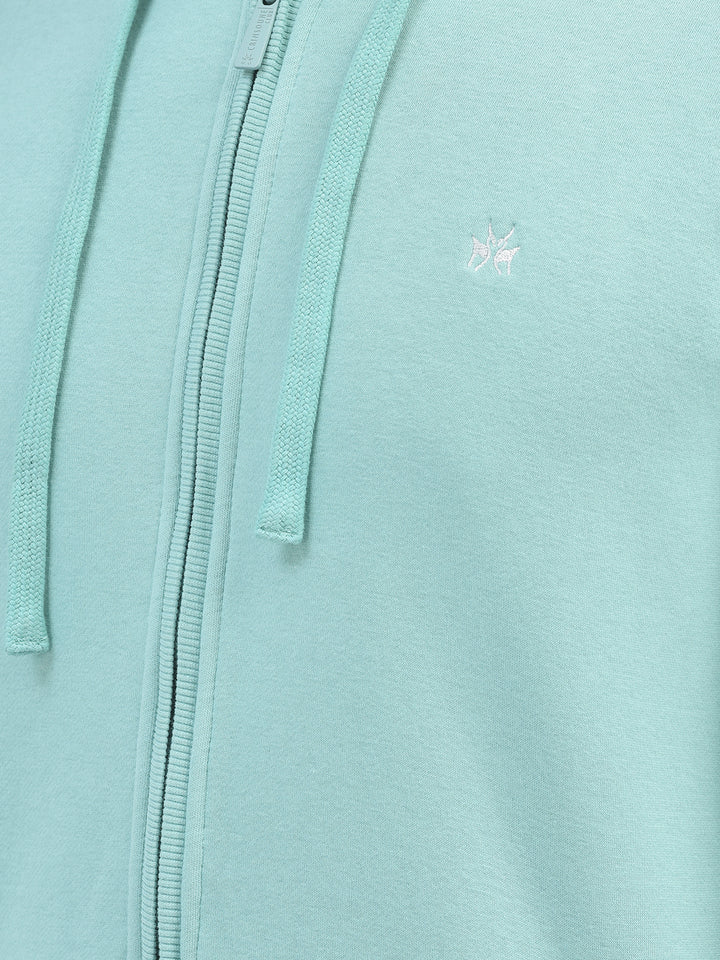 Mint Green Hooded Sweatshirt-Men Sweatshirts-Crimsoune Club