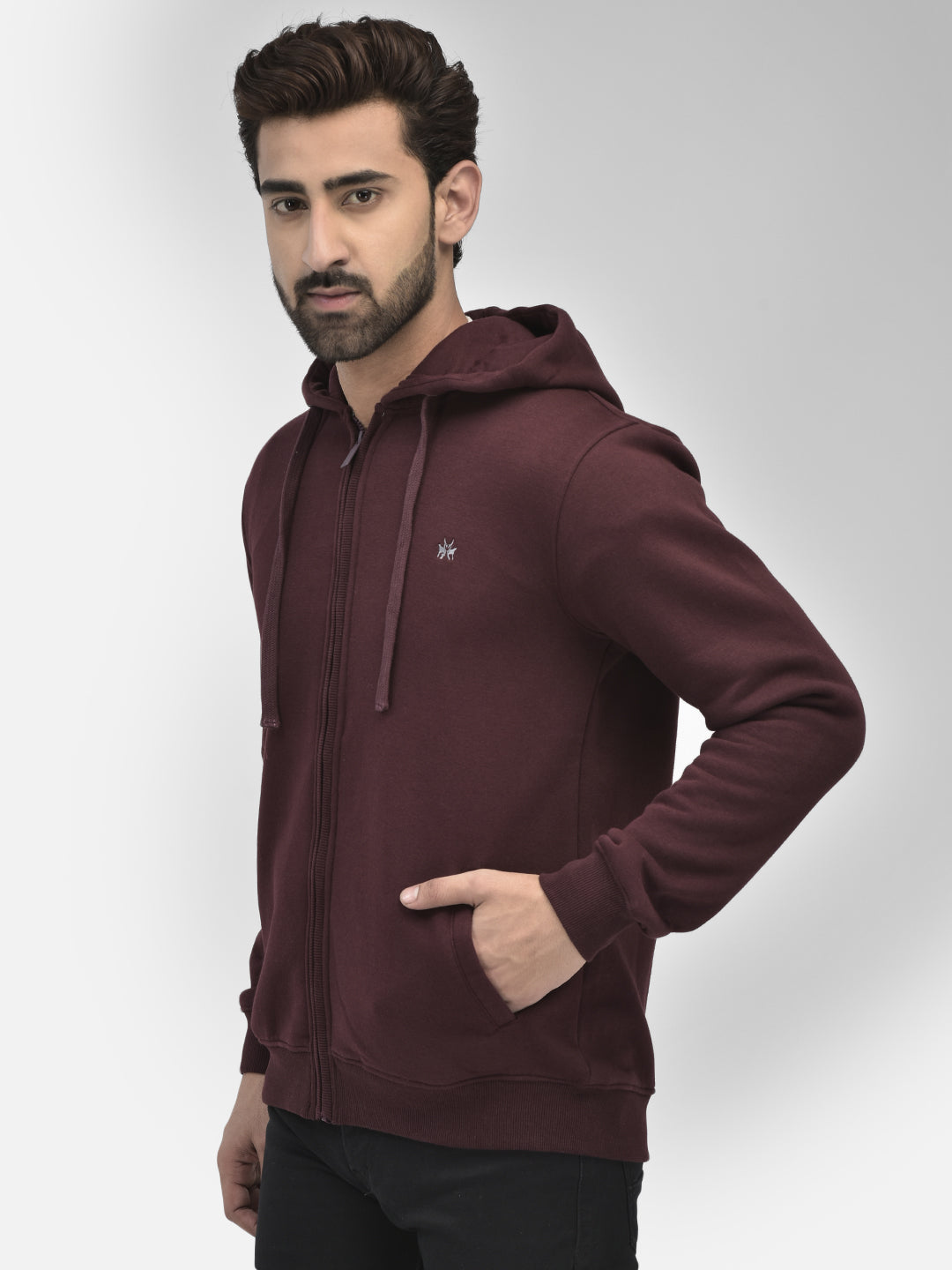 Wine hooded Sweatshirt-Men Sweatshirts-Crimsoune Club