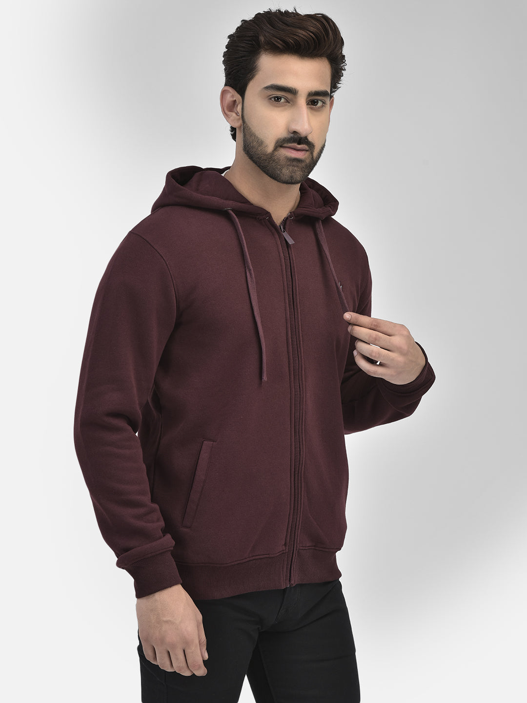 Wine hooded Sweatshirt-Men Sweatshirts-Crimsoune Club