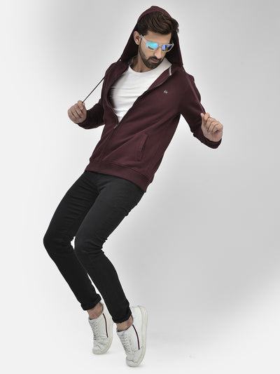 Wine hooded Sweatshirt-Men Sweatshirts-Crimsoune Club