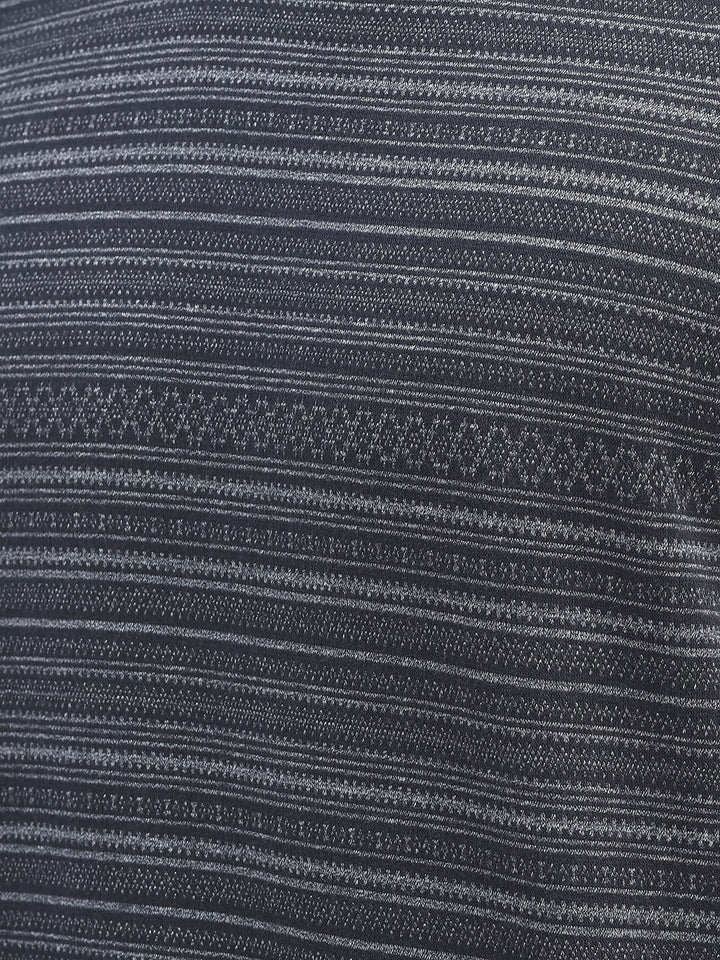 Navy Blue Striped Round Neck Sweatshirt-Men Sweatshirts-Crimsoune Club