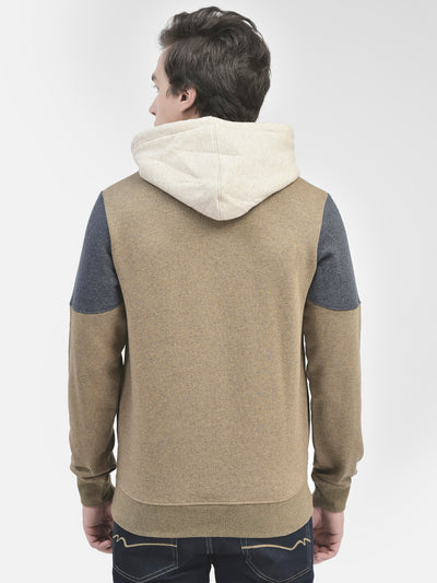 Beige Melange Printed Sweatshirt-Men Sweatshirts-Crimsoune Club