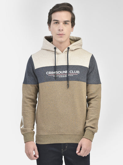 Beige Melange Printed Sweatshirt-Men Sweatshirts-Crimsoune Club