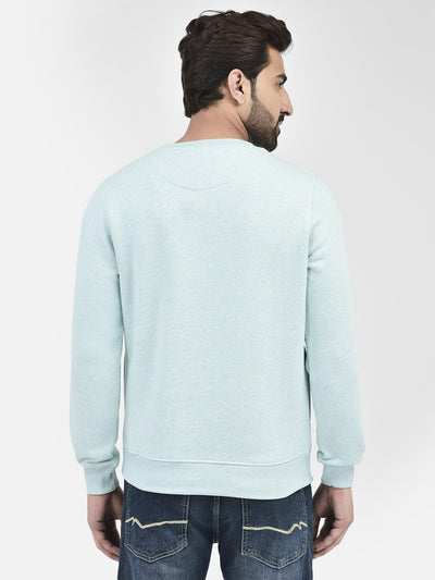 Blue Printed Sweatshirt-Men Sweatshirts-Crimsoune Club