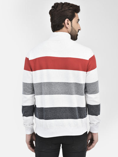 Red Stripes Sweatshirt-Men Sweatshirts-Crimsoune Club