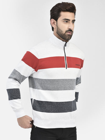 Red Stripes Sweatshirt-Men Sweatshirts-Crimsoune Club