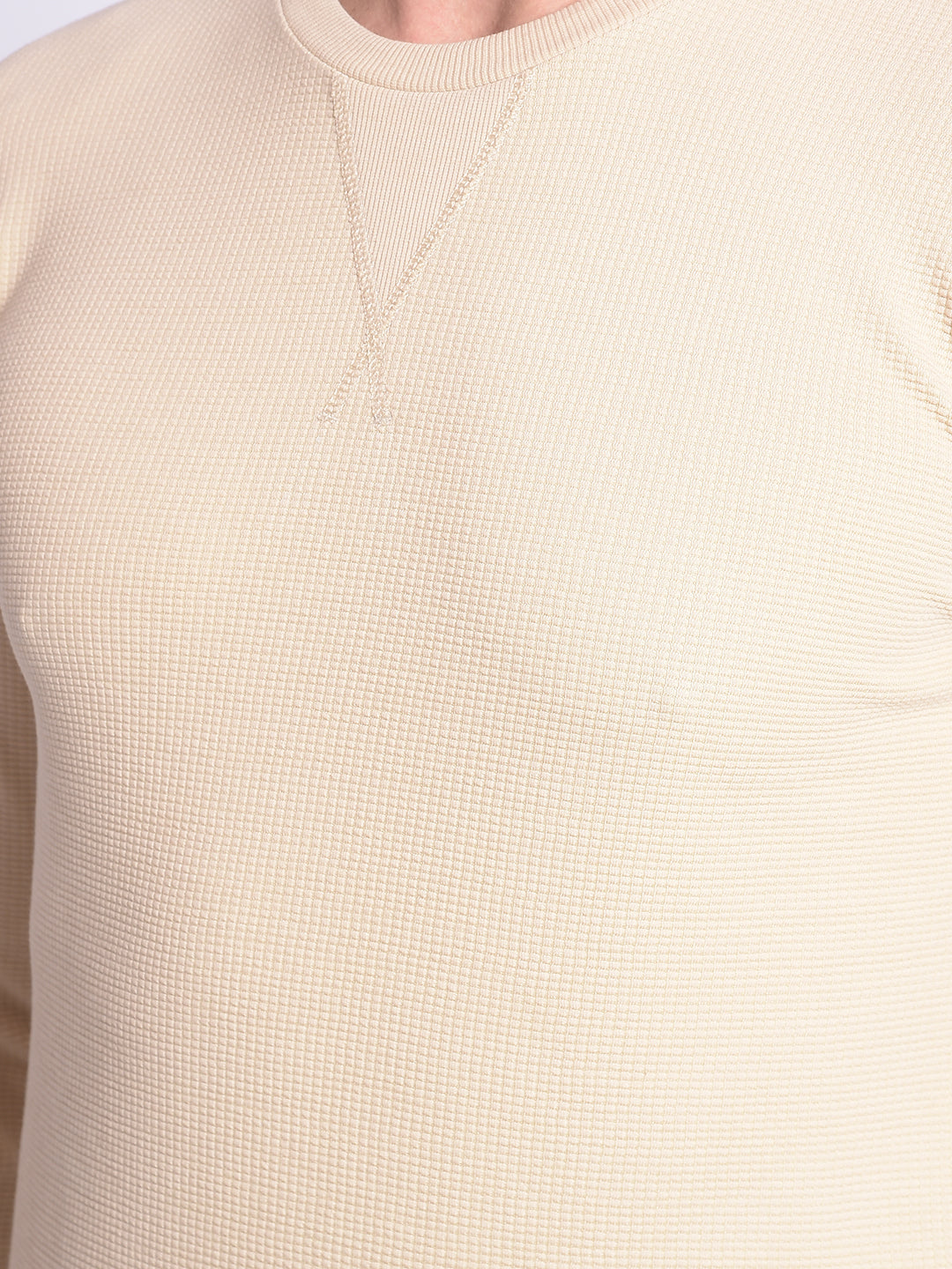 Beige Sweatshirt-Men Sweatshirts-Crimsoune Club