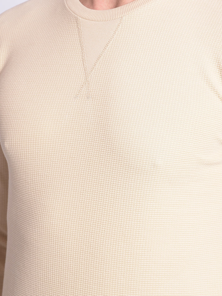 Beige Sweatshirt-Men Sweatshirts-Crimsoune Club