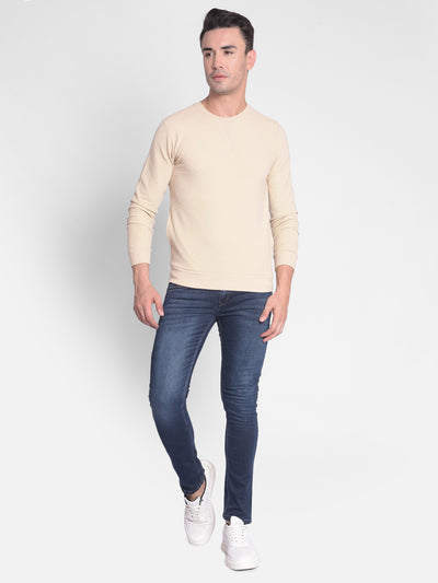 Beige Sweatshirt-Men Sweatshirts-Crimsoune Club