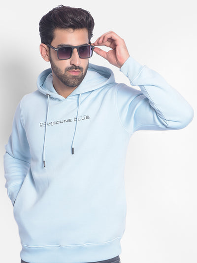 Blue Hooded Sweatshirt-Men Sweatshirts-Crimsoune Club