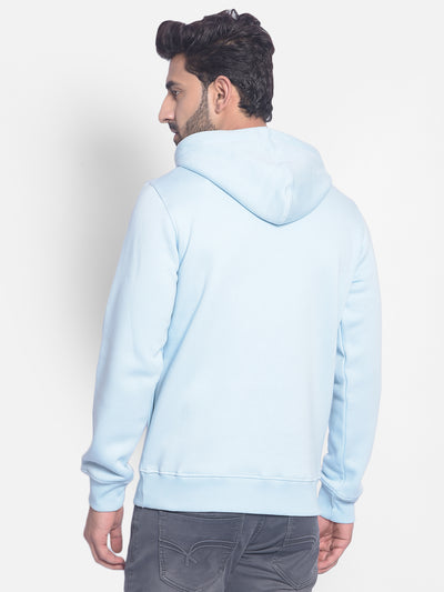 Blue Hooded Sweatshirt-Men Sweatshirts-Crimsoune Club
