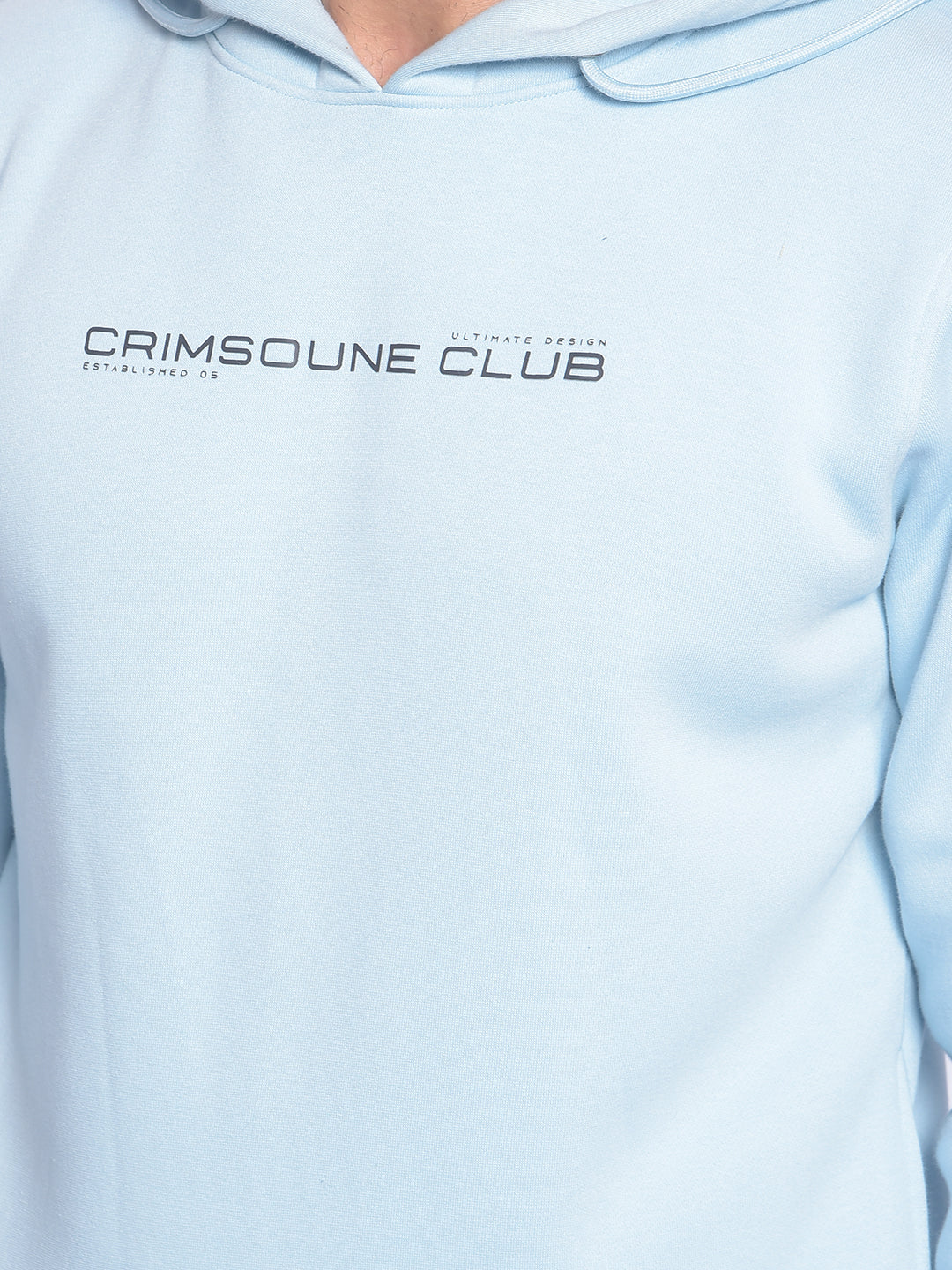 Blue Hooded Sweatshirt-Men Sweatshirts-Crimsoune Club