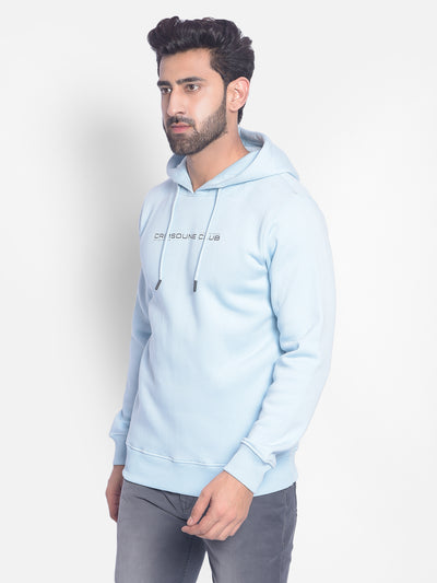 Blue Hooded Sweatshirt-Men Sweatshirts-Crimsoune Club