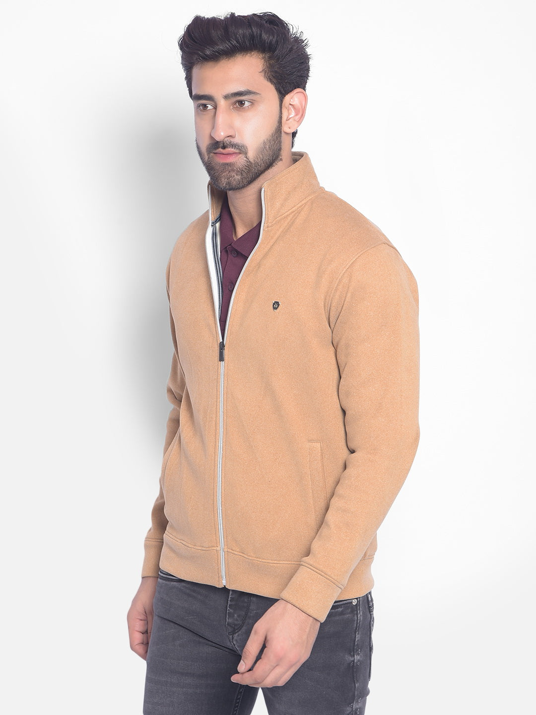 Brown Sweatshirt-Men Sweatshirts-Crimsoune Club