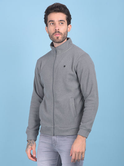 Grey Sweatshirt-Men Sweatshirts-Crimsoune Club