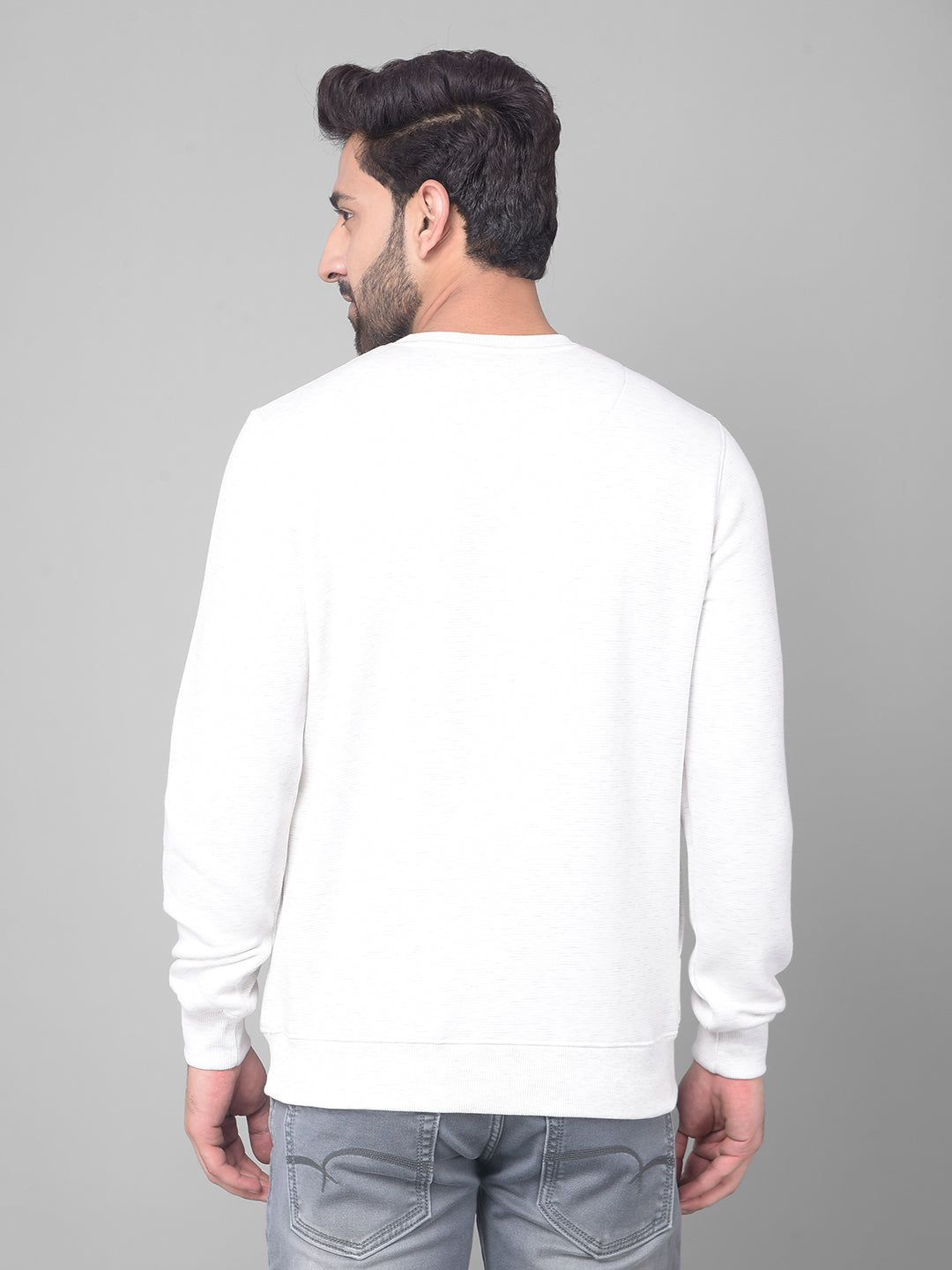 White Checked Sweatshirt-Men Sweatshirts-Crimsoune Club