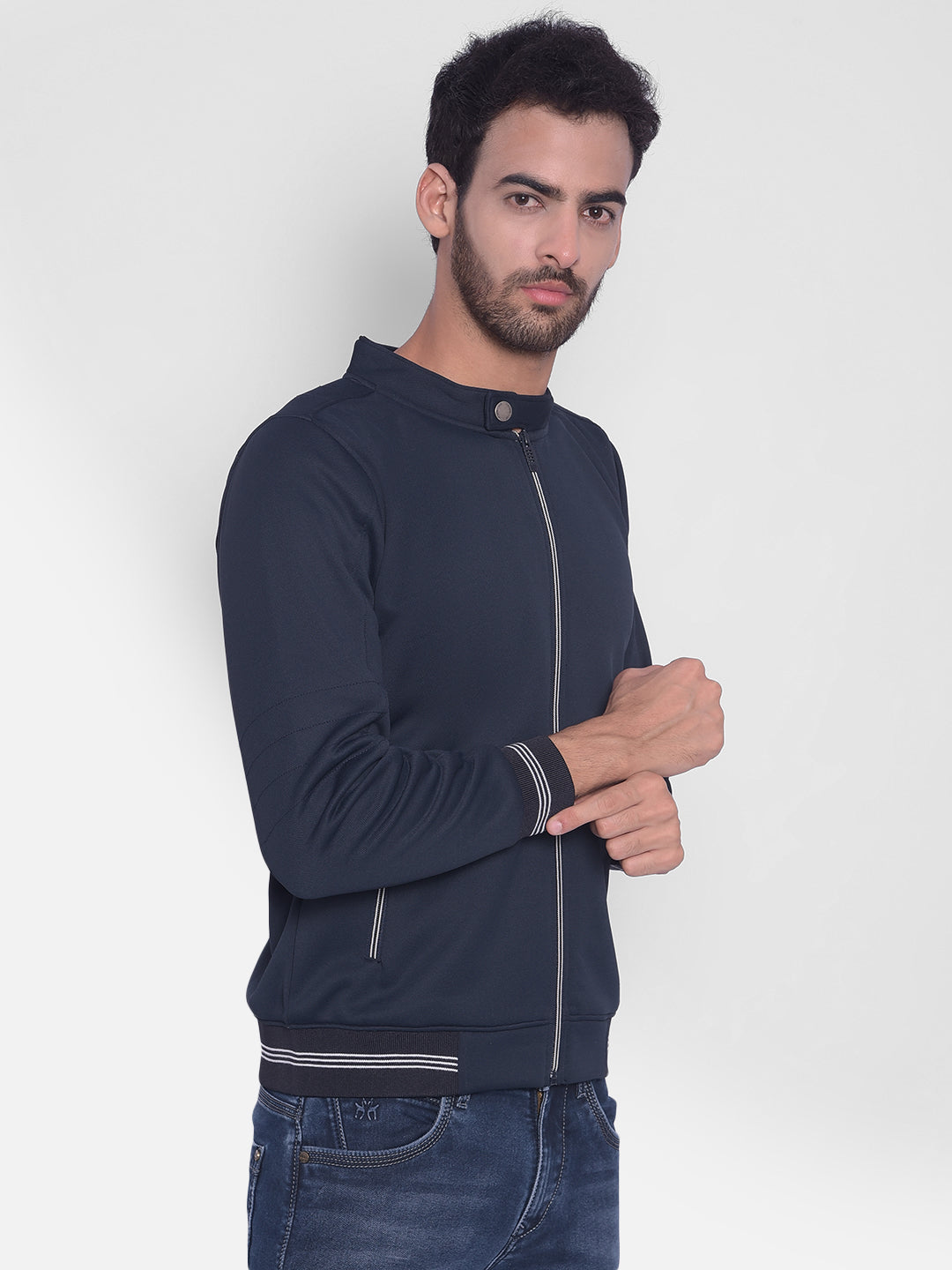 Navy Blue Sweatshirt-Mens Sweatshirts-Crimsoune Club