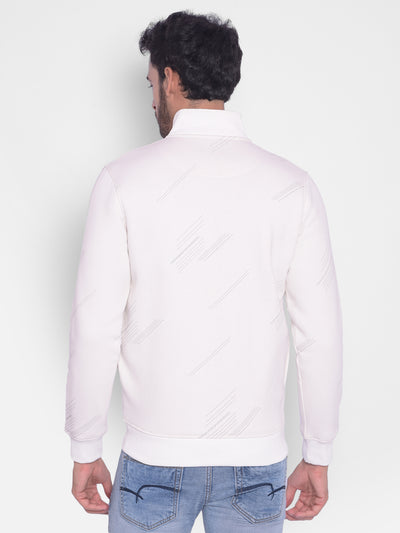 Off White Printed Sweatshirt-Men Sweatshirts-Crimsoune Club