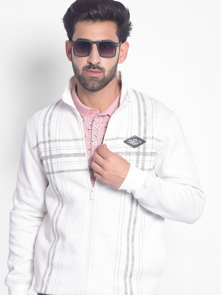 Off White Printed Sweatshirt-Men Sweatshirts-Crimsoune Club